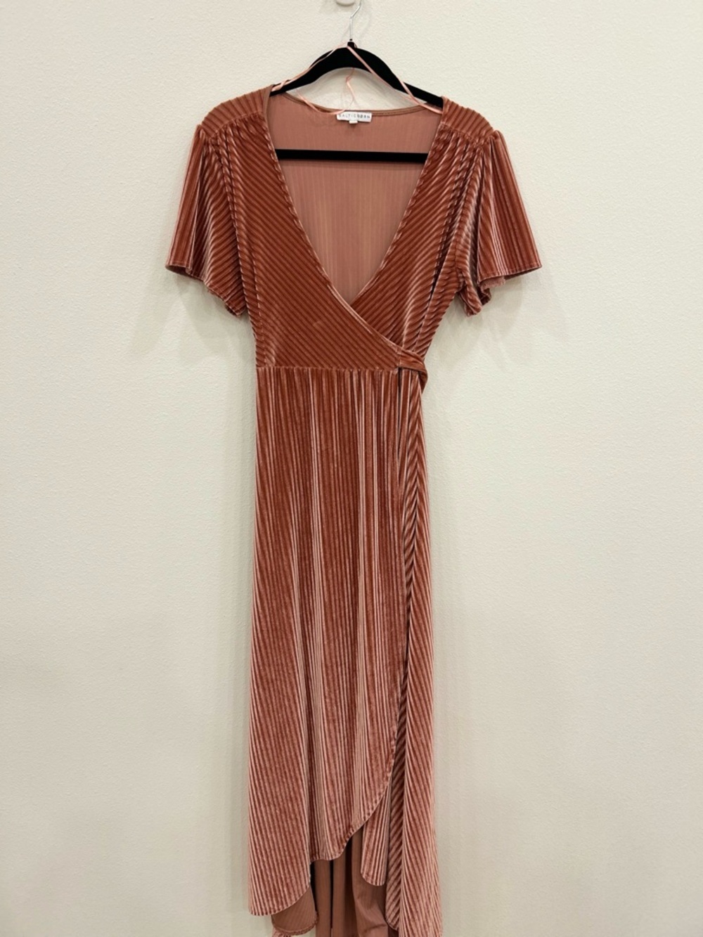 Baltic born velvet, ribbed, maxi wrap dress Med feminine romantic wedding guest - Picture 4 of 8